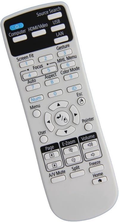 Afstandsbediening geschikt voor de EPSON H793A beamer, vervangt 2177002 / 217700200