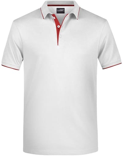 Polo shirt Golf Pro premium wit/rood voor heren - Witte herenkleding - Werkkleding/zakelijke kleding polo t-shirt M