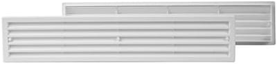 Ventilatierooster voor badkamerdeur 76x430 mm - Kunststof luchtrooster voor vochtige ruimtes