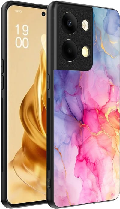 Smartphonica Telefoonhoesje Geschikt voor Oppo Reno 9 Pro Plus met marmeropdruk - TPU backcover case marble design - Regenboog geschikt voor Oppo Reno 9 Pro Plus