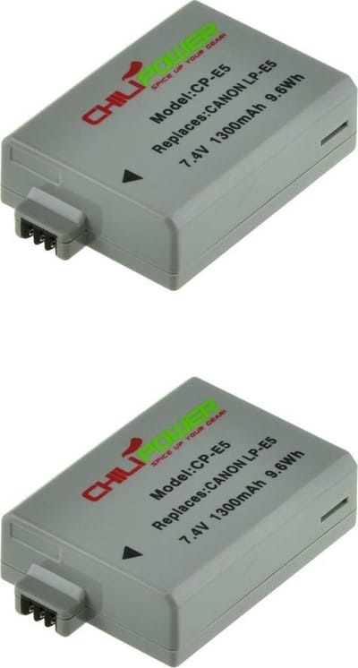 ChiliPower LP-E5 accu voor Canon - 1300mAh - 2-Pack