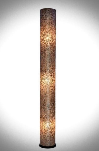 VillaFlor Staande lamp Handgemaakte Vloerlamp woonkamer Design cilinder gold shell capiz parelmoer schelp 200 cm