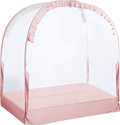 Wieg Tent - Baby Bed Zeil - Veilig Slapen - Ademend Mesh - 70x130x140cm - Roze