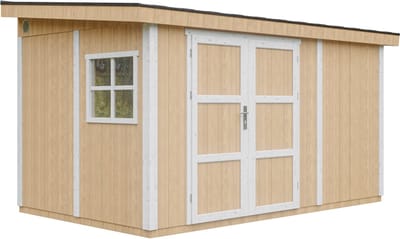 Timbela M939-HARVEST HONEY - LP SmartSide Tuinhuis op houtbasis - 8,68 m² - 248x412xH231 cm - met vloer en verf