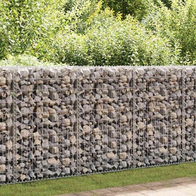 vidaXL - Schanskorfmuur - met - deksels - 60x30x100 - cm - gegalvaniseerd - staal