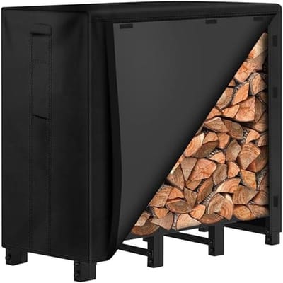 4ft Brandhout Rack Met Waterdichte Afdekking voor Buiten - Heavy Duty Houtopslag voor Open Haard