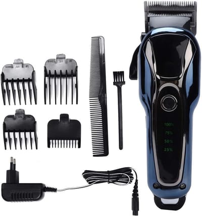 SnelShoppen - Professionele elektrische tondeuse trimmer en haarstyler, baardtrimmer met 4 kamgeleiders (3 mm, 6 mm, 10 mm, 13 mm) voor kappers, knipp