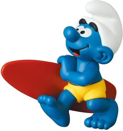 Medicom en de Smurfen - Smurf met Surfplankf - Verzamelobject op blister - 8 cm