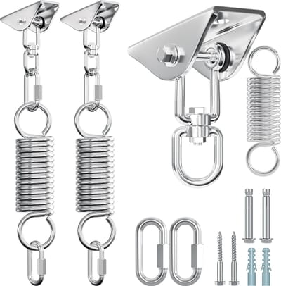 Plafondhouder Set - Hangstoel Ophanging - Veilig Ophangen - 400 kg Draagkracht - 2 Haken Set - Zilverkleurig