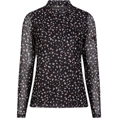 EsQualo Top Mesh “animal Steps Print Größe: S | Longsleeves Outlet | Damen