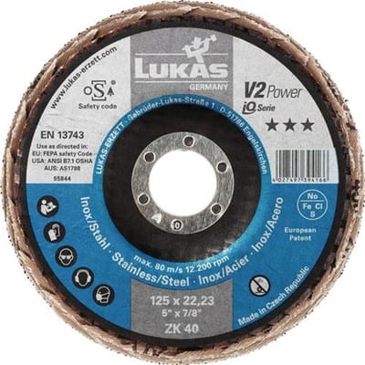 LUKAS Lamellenschijf V2 POWER ZK Ø 125 mm K 40 vlak staal zirkoonkorund - A27441250401465A