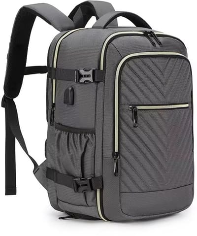 Sjtoer Rugzak Laptoprugzak - Schooltas - Grijze Waterdichte Rugzak Inclusief Usb Oplaadstation - Reistas - vliegtuigtas - Laptop tas 17.3 inch voor dames en heren - 36L - Grijs - Perfect Cadeau voor Valentijn - Vaderdag - Moederdag - Verjaardag