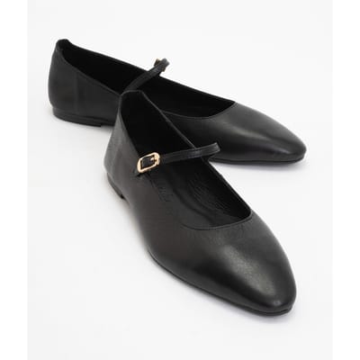 Lara Leren Mary Jane Platte Schoenen
