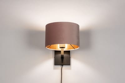 Lumidora Wandlamp 30901 - Voor binnen - SIENA - E27 - Zwart - Roze - Koper - Metaal