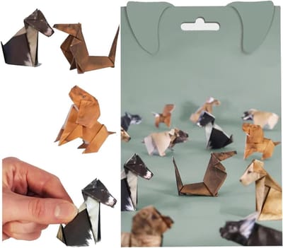 DIY Origami Paper Kit voor 3D Honden, 50 Vellen Creatieve Papercraft, Handgemaakte Dierdecoratie voor Thuis