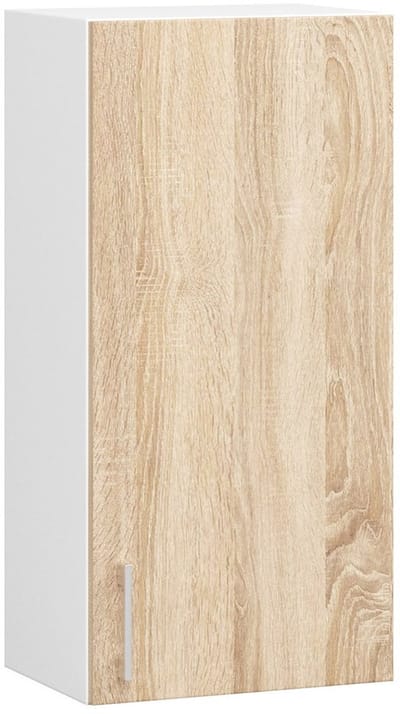 Keukenkast modulaire LIMA W40 met 1 Deur / Hangkast / Bovenkast / AKORD Furniture Factory / Wit - Sonoma Eik / 40 x 72 x 30,5 cm