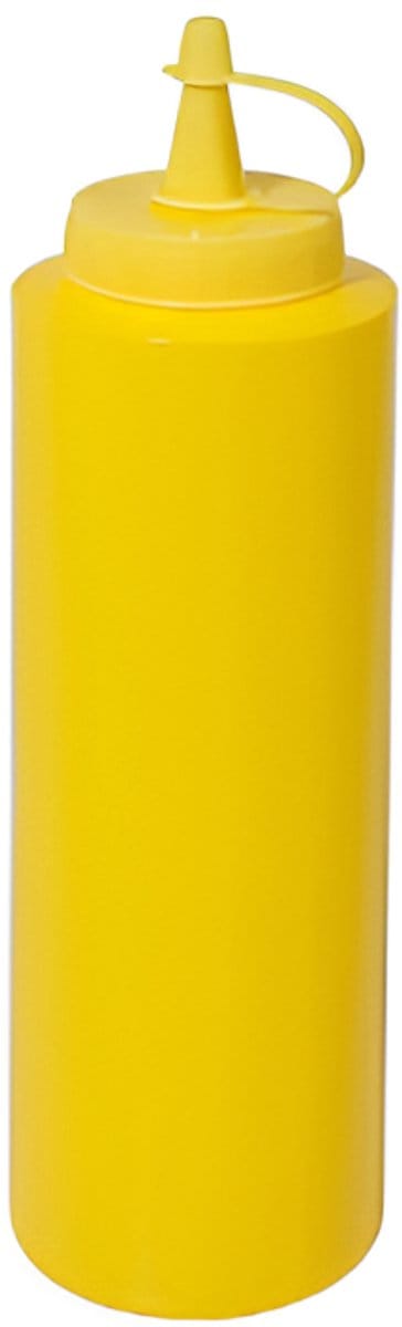 Doseerflessen/sausflessen - 2x - rood en geel - kunststof - 400 ml - mayo en ketchup knijpflessen