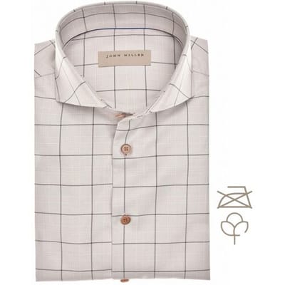 John Miller Overhemd Non-Iron Supreme Check Licht Bruin / male