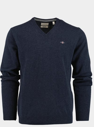 Gant Pullover Blauw Superfine Lambswool V-Neck 87212/480