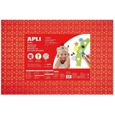 Apli Kids EVA Foam vellen 60 x 40 cm glitter sterren - 3 vel