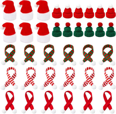 Schattige Mini Santa Hoed en Sjaal Set voor Kerst, Haaraccessoires voor Meisjes, Haarspeldjes en Clips voor Feestdagen
