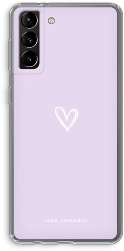 Case Company® - Hoesje geschikt voor Samsung Galaxy S21 Plus hoesje - Klein hartje paars - Soft Cover Telefoonhoesje - Bescherming aan alle Kanten en Schermrand