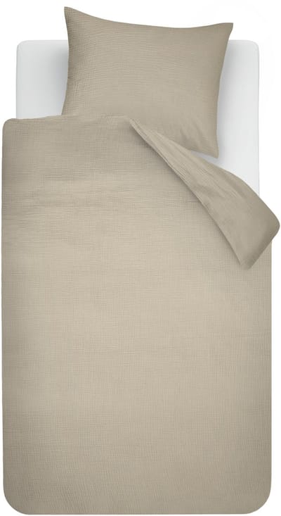 Beddinghouse Mist dekbedovertrek - Eenpersoons - 140 x 200/220 cm - Zand