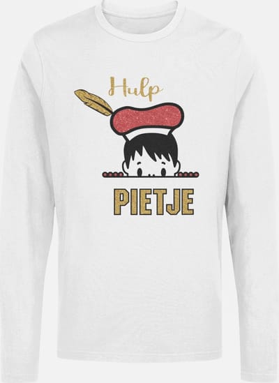 Starry Indigo - Sinterklaas | Pietje T-shirt met glittert | Meisjes | Jongens | Unisex | Wit | Maat 110/116
