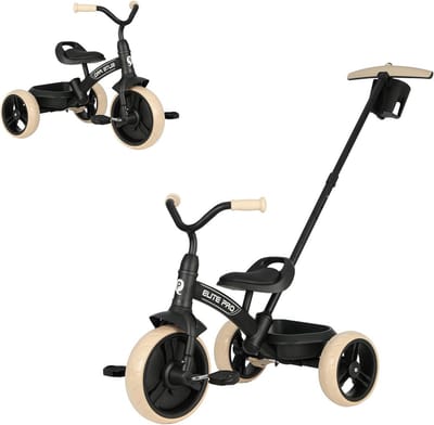 Loopfiets en Driewielfiets 2-in-1 voor Peuters en Kleuters (2-6 jaar) met Duwstang