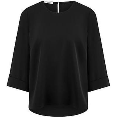 Blouse ronde hals Van Peter Hahn zwart