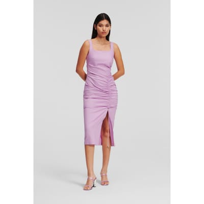 Karl Lagerfeld Gathered Stretch Dress Orchid Bouquet Taglia: 38 | Abiti Midi Outlet | Donna | Magenta