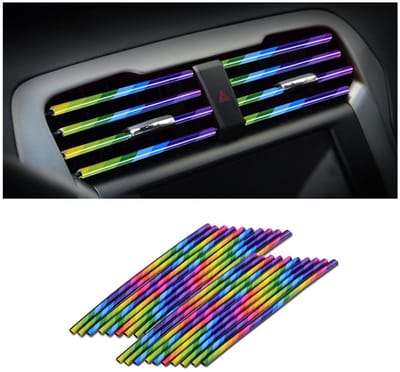 Dailygoods- Decoratieve Strips 20 Stuks - Meerkleurige Accessoires - Auto-Interieur - Ventilatieopeningen - Kwaliteitsmateriaal - Uniek Ontwerp - Interieurdecoratie
