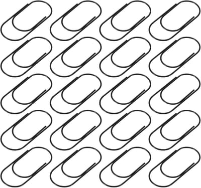 30 Stuks Grote Paperclips met Doos, Brede Gecoate Clips voor Kantoor, Creatief Werk en Thuisgebruik (Zwart, 5 Inch)
