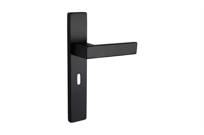 Lavuzo deurkruk Imperio Zwart met rechthoekig schild SL56 | Per set | Deurklink zwart