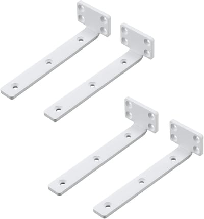 Set van 4 Zwevende Plankhouders, 15 x 5 cm, Duurzaam en Praktisch, Wandplank met Schroeven, Wit, Ideaal voor Thuisdecoratie en Ruimtebesparing