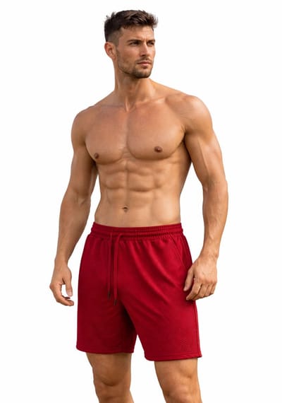 Korte luchtige broek - Zomer - Mode - Stretch - Sportief - Bordeaux Rood - Short