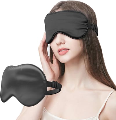 Biologisch Moerbeizijde Slaapmasker - 99% Lichtblokkerende Slaapbril met Verstelbare Band voor Iedereen