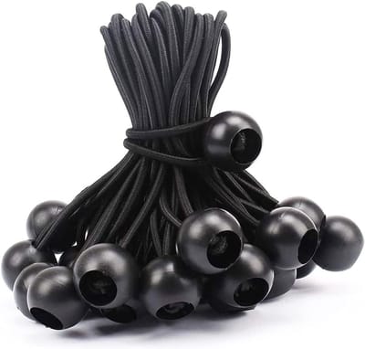 Pack van 100 Rubber Bungee Touwen met Bal, 15cm Spanningstrekker voor Tent, Camping en Posters