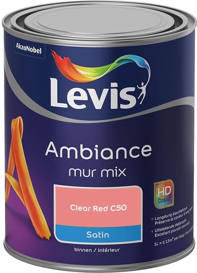 Levis - Ambiance Mur Satin Mix - Clear Red C50 - Mengverf - 1 L
