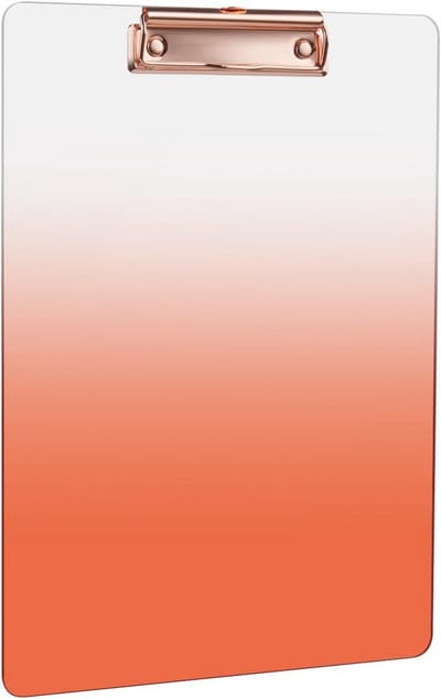 Acryl A4 Clipboard Map voor School, Thuis, Evenementen, Kunst en Kantoor met Oranje Kleur