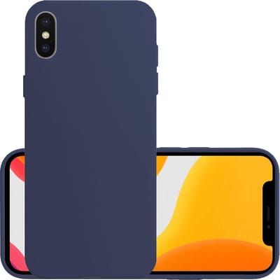 Hoesje - Geschikt voor Apple iPhone X - Sterk & Shockproof - Hoes Cover - Siliconen Case - Donkerblauw