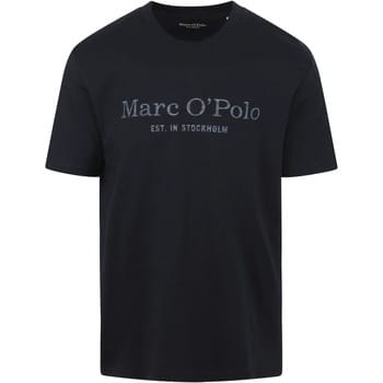 Marc O'Polo T-Shirt Logo Donkerblauw - Maat XXL - Heren - Casual T-shirts