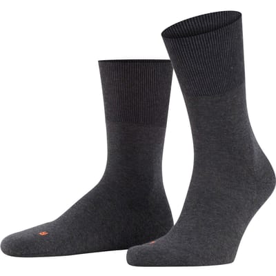 FALKE Run eenkleurig katoen functioneel materiaal sokken unisex grijs - maat 44-45