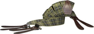 Pierre Mouton - Bretel - Volwassenen - Heren - Tartan - Bretel - met Leertjes - Legergroen - 120cm - 35mm - M - L