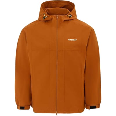 Firetrap Heren Lichtgewicht Jas met Capuchon (Koffie)