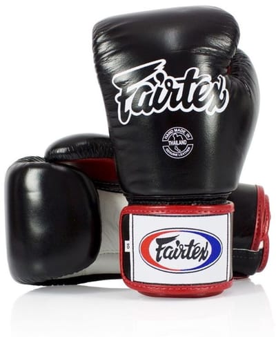 Fairtex BGV1 - Leren Bokshandschoenen - Zwart/Wit/Rood - 10oz