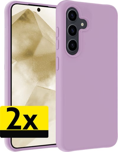 Hoesje - 2 Stuks - Geschikt voor Samsung Galaxy A55 - Sterk & Shockproof - Case Siliconen - Back Cover - Telefoon Hoes - Telefoonhoesjes - Lila