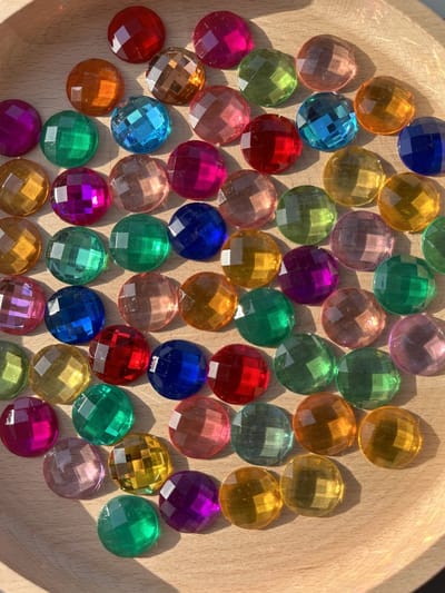 Transparante glitterstenen - Diamanten - 90 stuks - Educatief montessori speelgoed - Voor kinderen vanaf 3 jaar