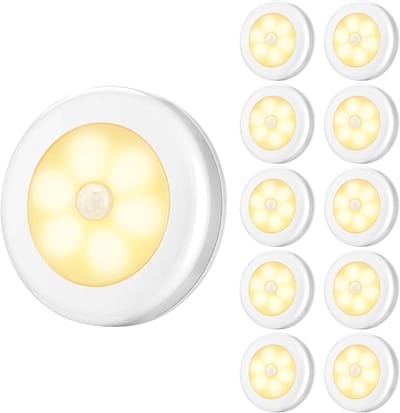 Bewegingssensorverlichting LED - 10 Stuks Warmwit Kast- en Trapverlichting voor Hal, Badkamer, Slaapkamer, en Keuken