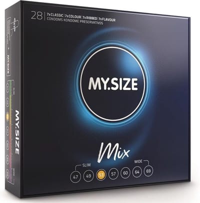 My.Size Mix Condooms Maat 3, 53 mm, Grootverpakking, Inhoud 28 stuks